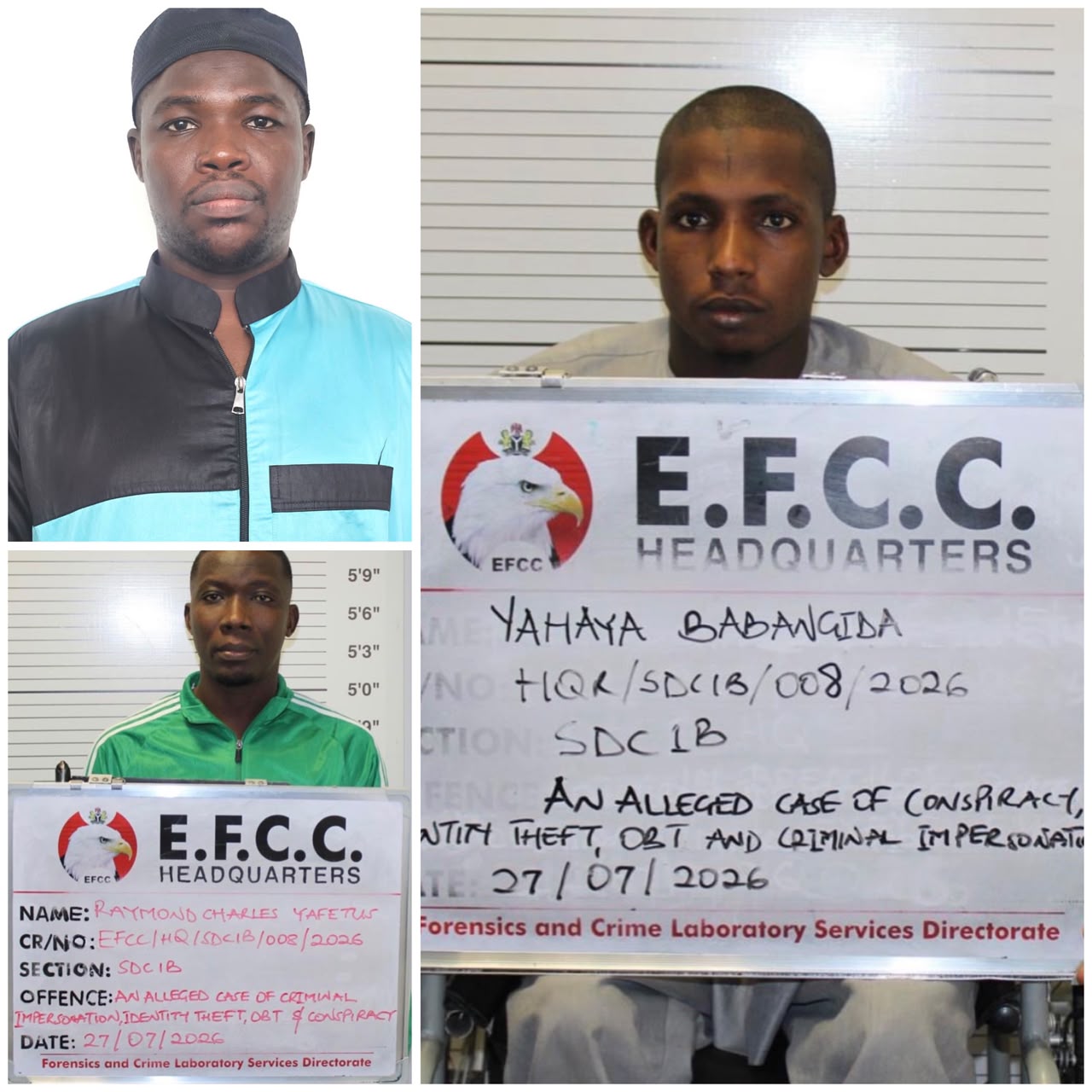 EFCC arraigns three for allegedly impersonating Tunde Ednut